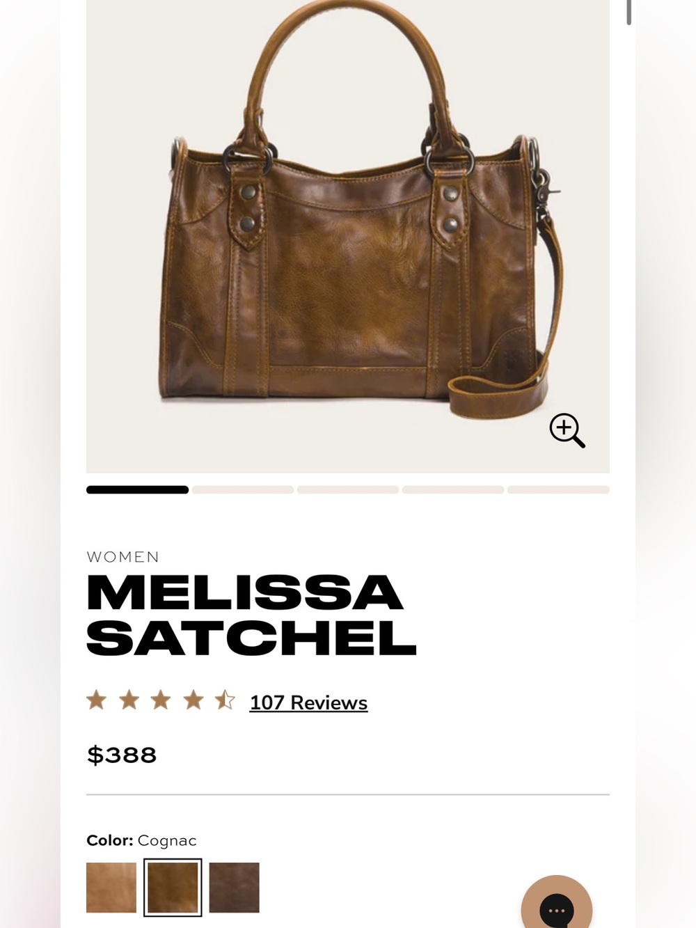 FRYE MELISSA SATCHEL BROWN LEATHER SHOULDER TOTE CROSSBODY - Picture 3 of 13